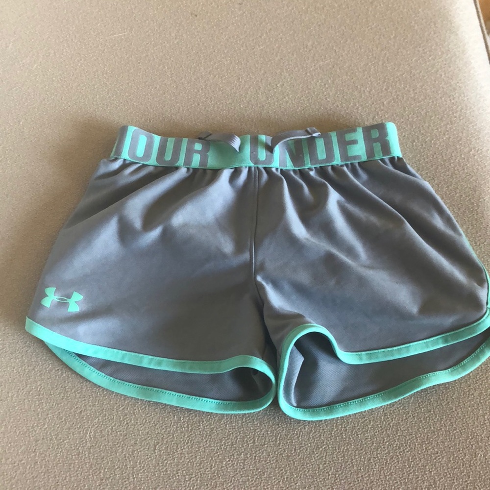 Grey and teal Under Armour shorts